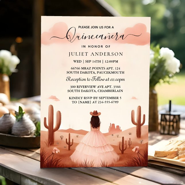 Western "New Nature Barn Wood Boho" Quinceanera Einladung (Von Creator hochgeladen)
