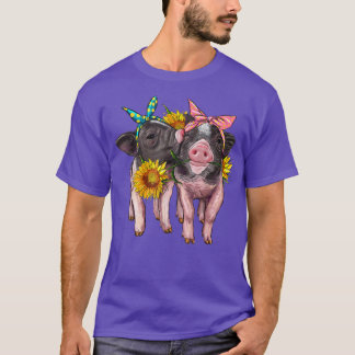 Western Niedliche Baby Schweine mit Sonnenblume Ba T-Shirt
