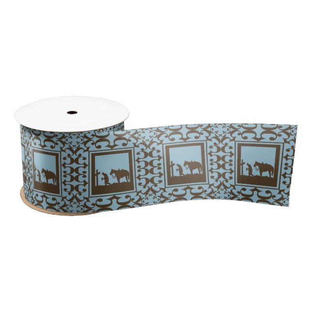 Western oder Geschenk Wrapper Ribbon Cowboy Cross Satinband (Spule)