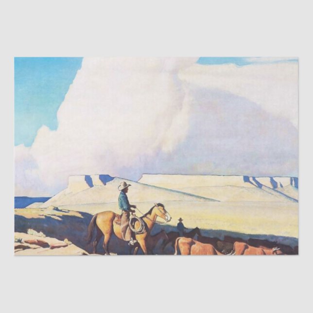 Western "Open Range" von Maynard Dixon Seidenpapier (Vorderseite)