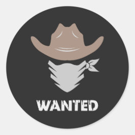 Western Outlaw Cowboy Gesucht Runder Aufkleber