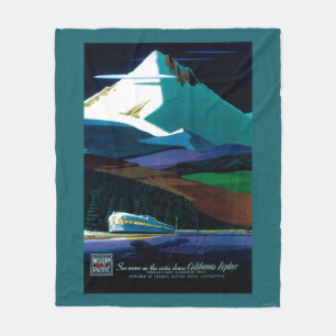 Western Pacific California Zephyr Vintage Poster Fleecedecke