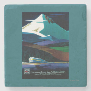 Western Pacific California Zephyr Vintage Poster Steinuntersetzer