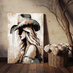 Western Painted Cowgirl Kunst Druck Poster