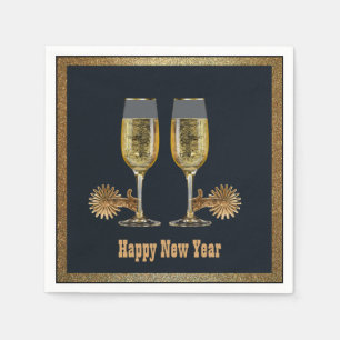 Western-Party Champagne und Sporn-glückliches Serviette
