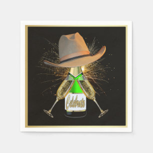Western Party Cowboy Hat Champagne Frieworks Serviette