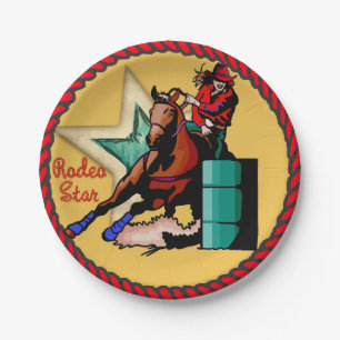 Western-Party-Cowgirl-Fass, das PapierTeller läuf