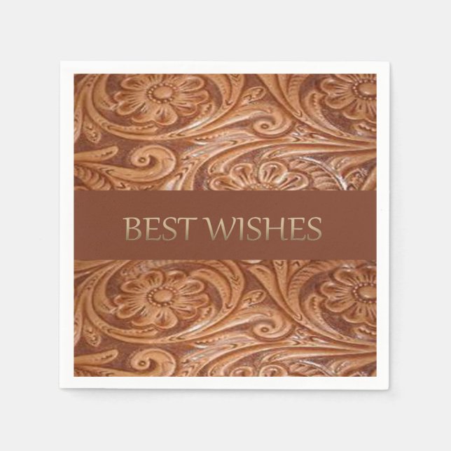 Western Party Leather Print Napkins Serviette (Vorderseite)