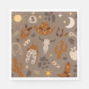 Western Party Napkins   Cowboy Party Napkins Serviette