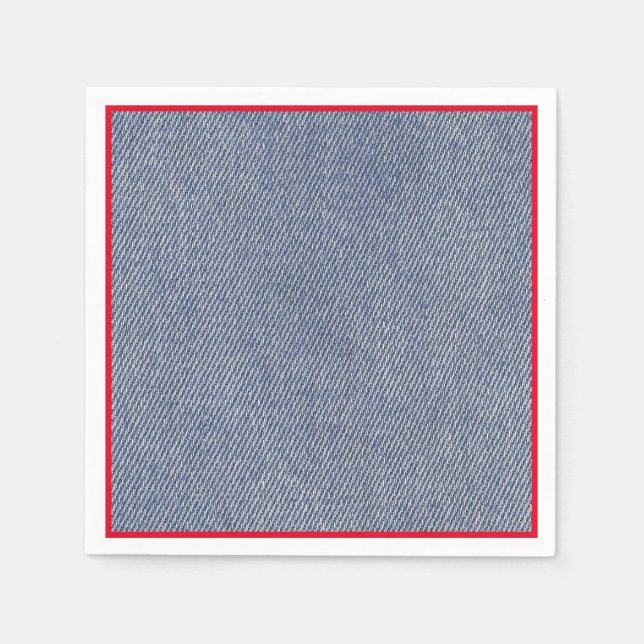 Western Party Napkins Denim Print Serviette (Vorderseite)