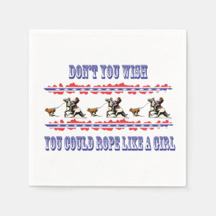 Western Party Napkins Rodeo Cowgirl Calf Roping Serviette
