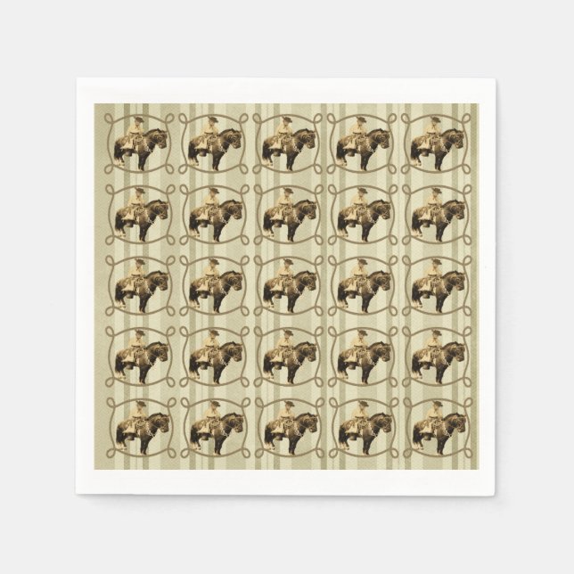 Western Party Paper Napkins Vintag Cowboy Serviette (Vorderseite)