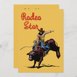 Western Party Rodeo Cowboy Bull Rider Einladung