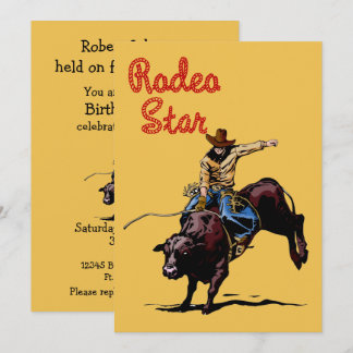 Western Party Rodeo Cowboy Bull Rider Einladung