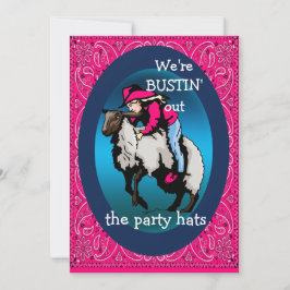 Western Party Rodeo Cowgirl Mutton Bustin' Einladung
