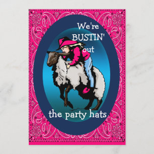 Western Party Rodeo Cowgirl Mutton Bustin' Einladung