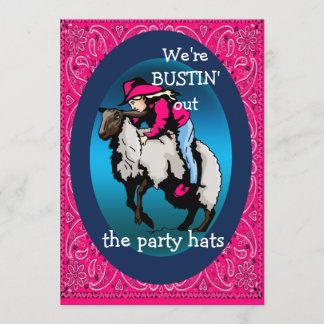 Western Party Rodeo Cowgirl Mutton Bustin' Einladung