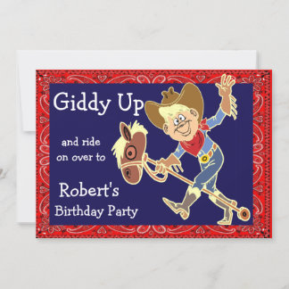 Western Party Rodeo Stick Pferd Cowboy Einladung