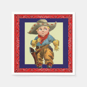 Western-Party-Vintages Cowboy-Kinderroter Bandana Serviette