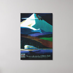 Western-pazifischer Kalifornienzephyr-Vintages Leinwanddruck