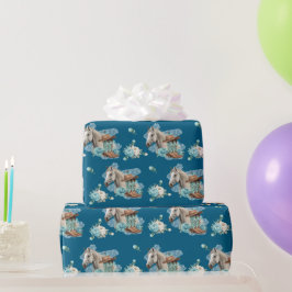 Western Pferd Geburtstags-Geschenkpapier – Navy Geschenkpapier