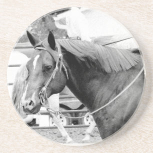 Western Pferd in Schwarz und Weiß Untersetzer