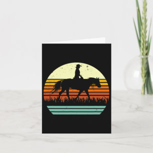 Western Pferd und Reiter Retro Sun Stil Karte