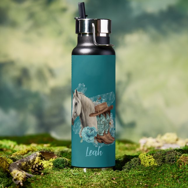 Western Pferd Wasserflasche Trinkflasche ( Außenbereich (gedreht))