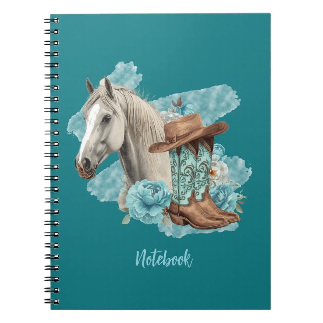 Western Pferde-Spiral-Notizbuch Notizblock (Vorderseite)