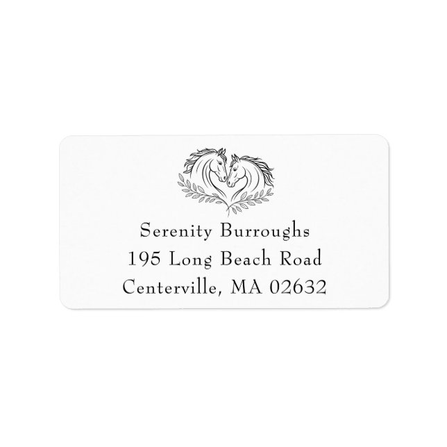 Western Pferdereiten Rustikale Hochzeit Adressaufkleber (Vorne)