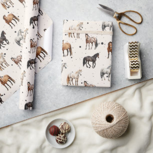 Western-Pferdewackelpapier Geschenkpapier