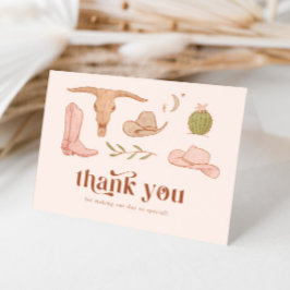 Western Pink Brautparty Danke Karte