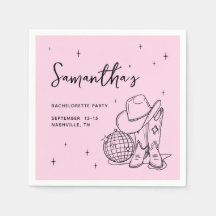 Western Pink Cowgirl Disco Ball Bachelorette Party