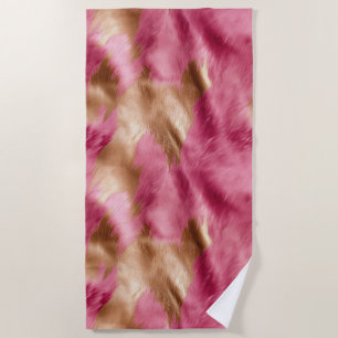 Western Pink Gold Cowgirl Cowhide Strandtuch