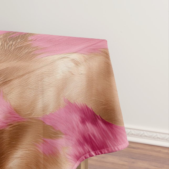 Western Pink Gold Cowgirl Cowhide Tischdecke (Beispiel)