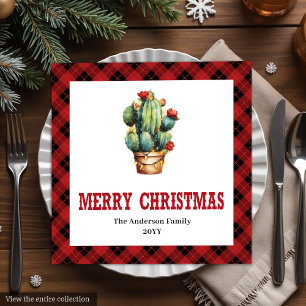 Western Plaid Farmhouse-Weihnachtspapier-Serviette Serviette