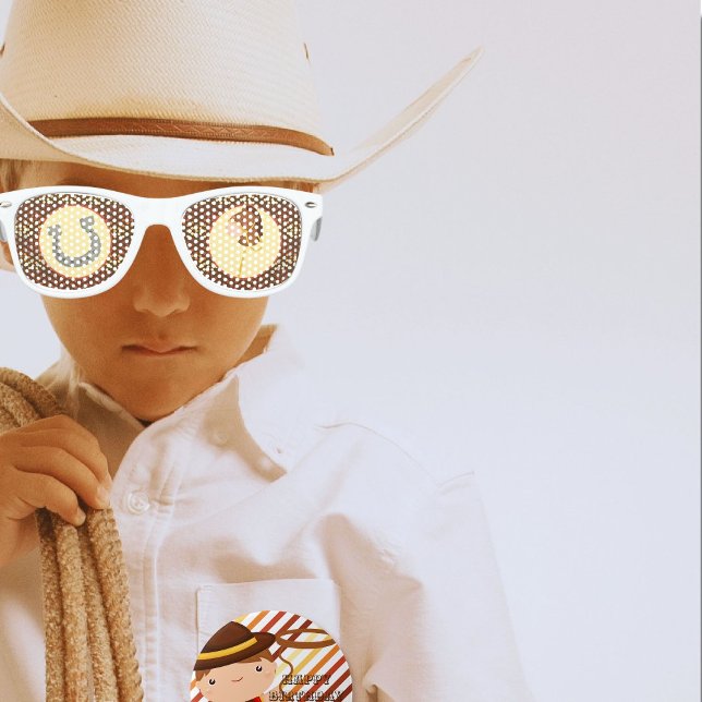 Western-Polka-Dot-Cowboypferd Partybrille (Your little cowboy is ready to party)