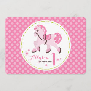 Western Pony Polka Dots Geburtstag Einladung