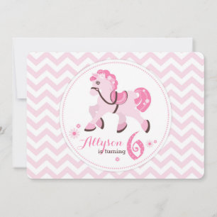 Western Pony Zickzack Geburtstag Einladung