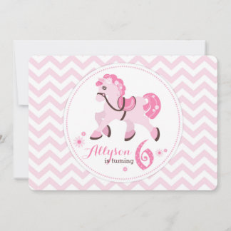 Western Pony Zickzack Geburtstag Einladung