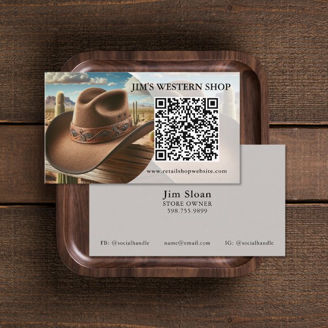 Western QR Code Business Cards Visitenkarte (Western QR Code Business Cards (front and back))