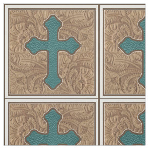 Western-queres aquamarines und stoff