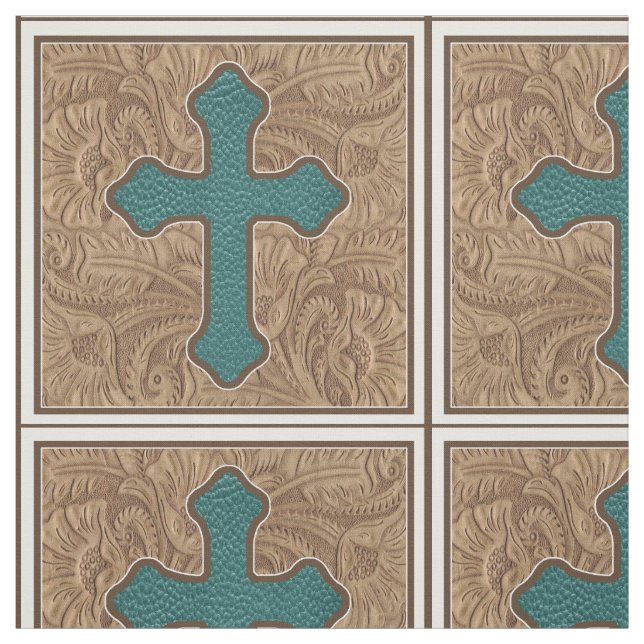 Western-queres aquamarines und stoff (Muster)