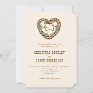 Western Ranch Country Monogram Einladung