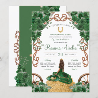 Western Ranch Emerald Green Blumenkatze Einladung