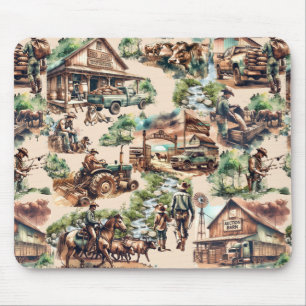 Western Ranch oder Landbebauungslandschaft Mousepad