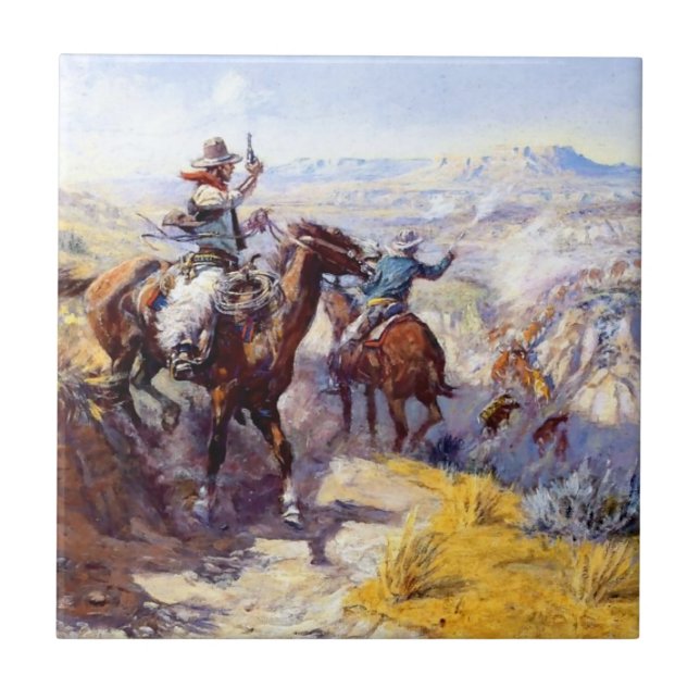 Western "Rauchen Sie sich aus" Art von Charles M.  Fliese (Vorderseite)