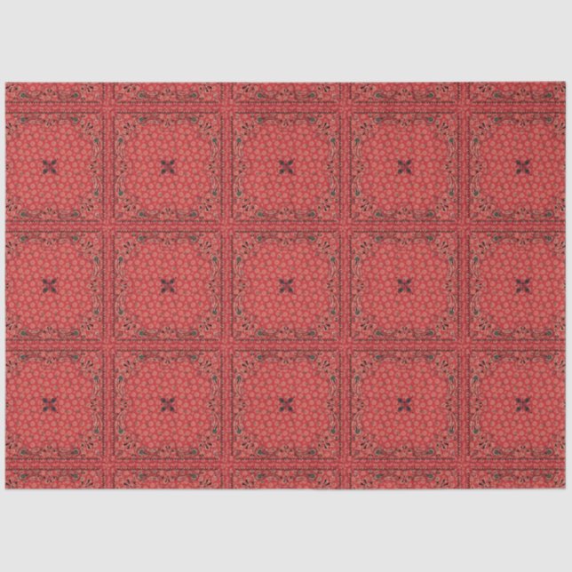 Western Red Bandana Decoupage Seidenpapier (Vorderseite)