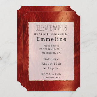 Western Red Cowhide Einladung