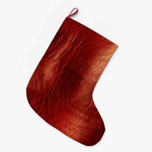 Western Red Cowhide Großer Weihnachtsstrumpf